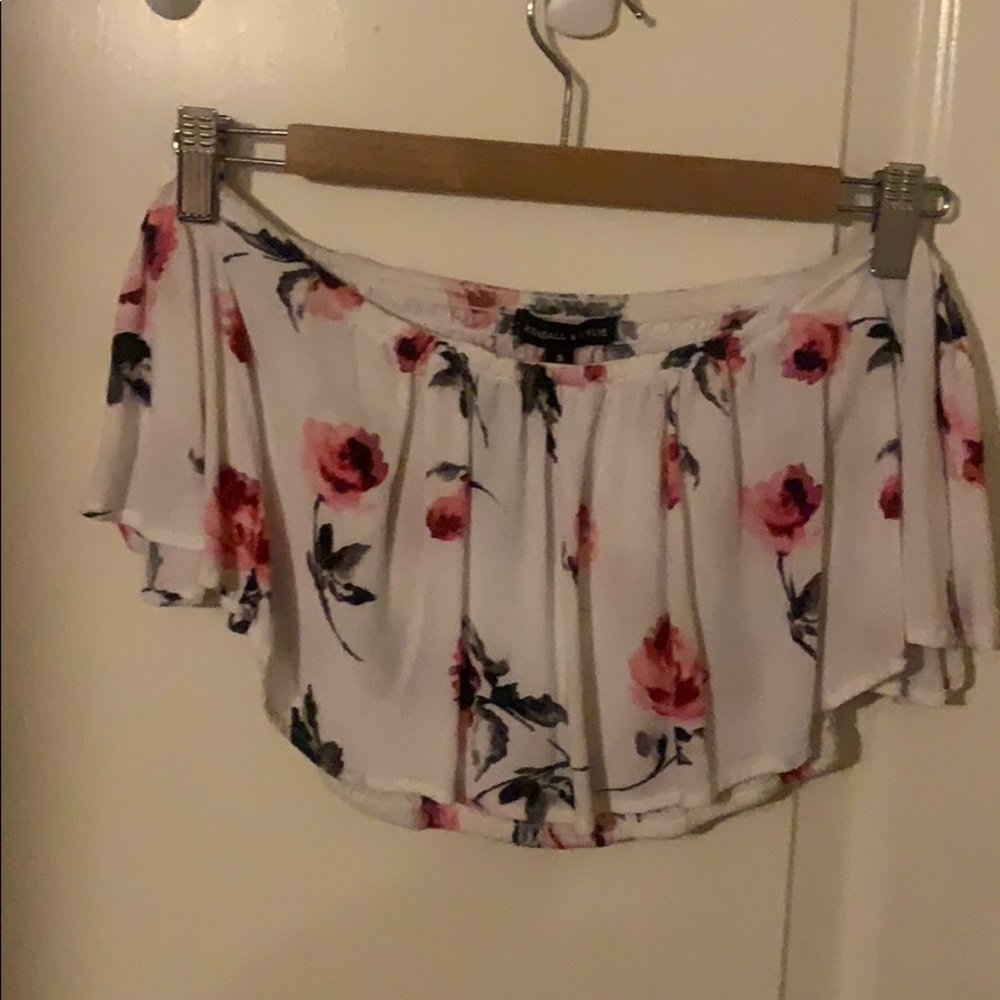 Off the shoulder floral crop top